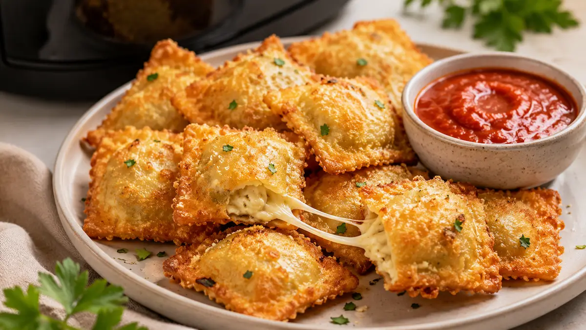 Raviolis frits croustillants à l'air fryer